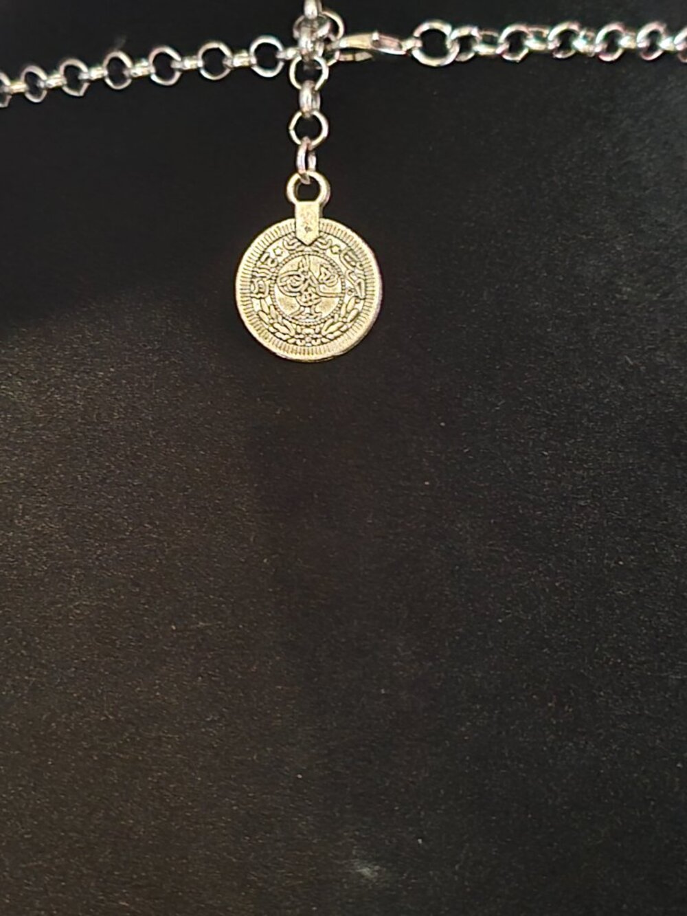 Must See Stunning Silver Tone Vintage Turkish Coin Bib Necklace - Picture 2 of 2
